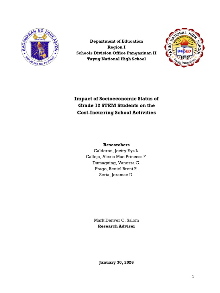 Department of Education | PDF | Socioeconomic Status | Statistics