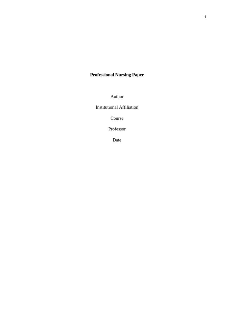 Professional Nursing Paper - Final Draft-AI Free | PDF | Nursing ...