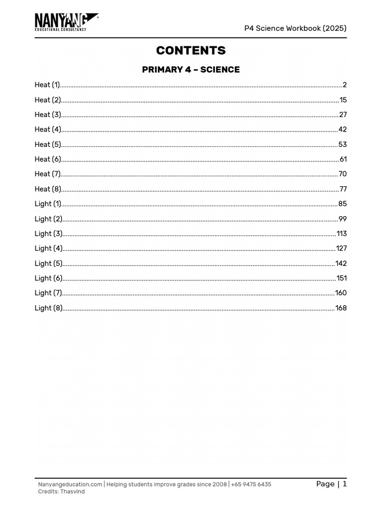 P4 Science Workbook 2025 | PDF | Heat | Water