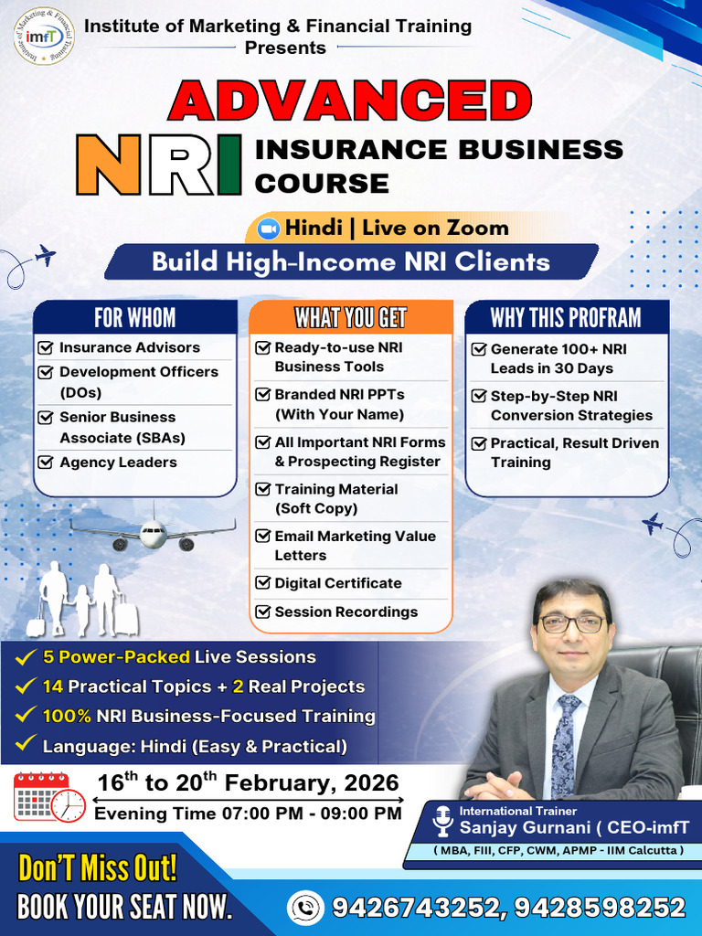 NRI Insurance Business Course | PDF | Insurance | Financial Services