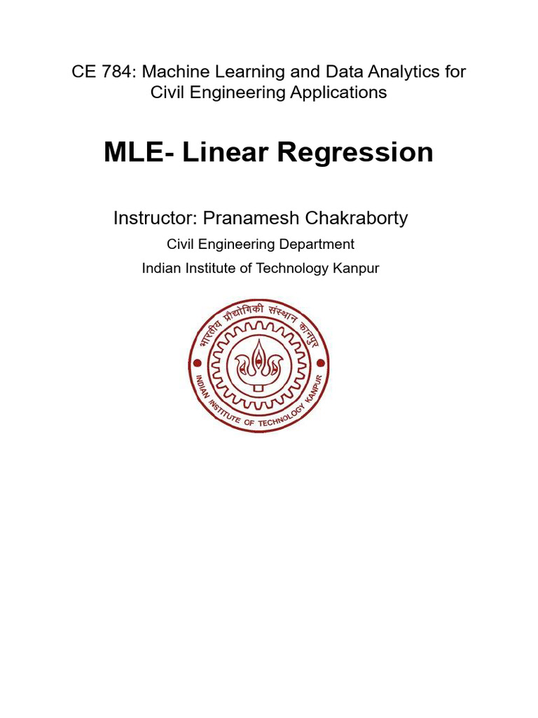 3 MLE Linear Regression | PDF | Mathematical Analysis | Estimation Theory