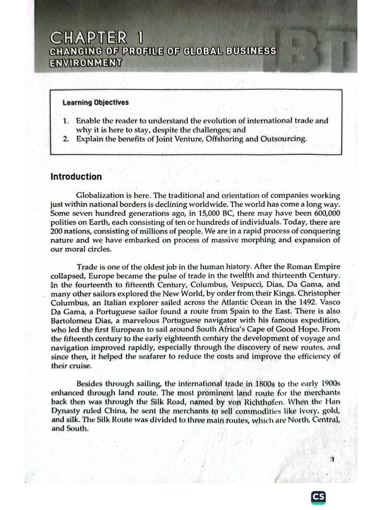 Chapter 1 International Business Trade | PDF