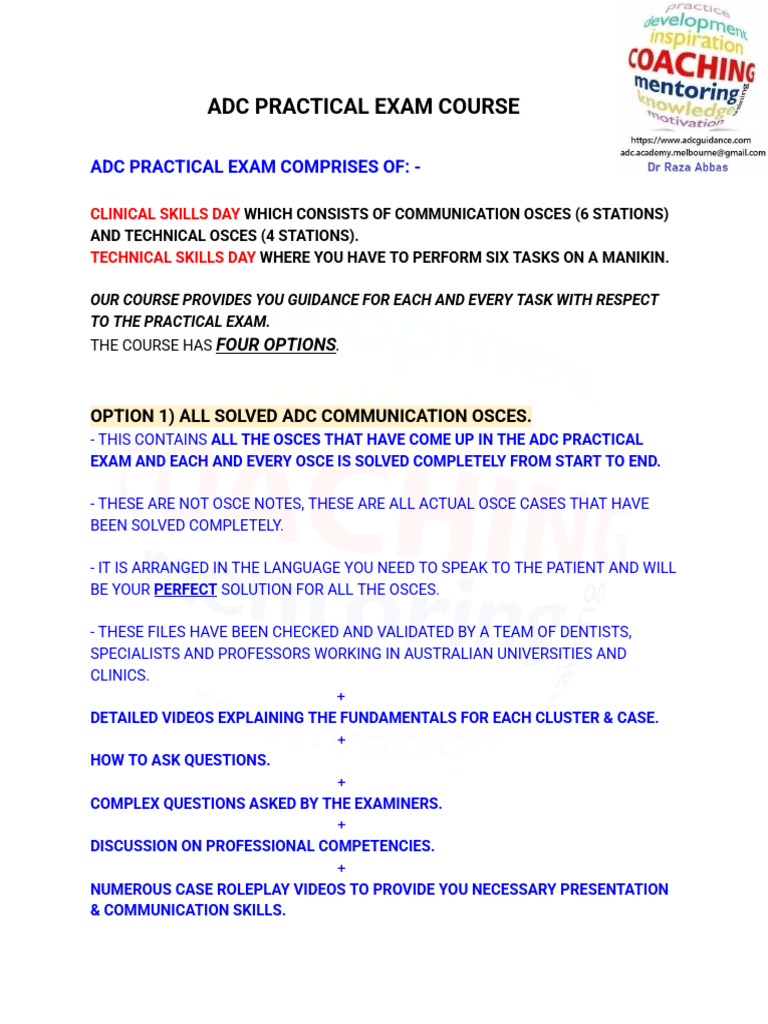 Adc Practical Exam Course | PDF | Human Tooth | Periodontology