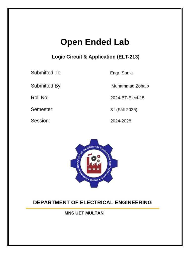 Zohaib Logic Lab | PDF | Logic Gate | Electronics