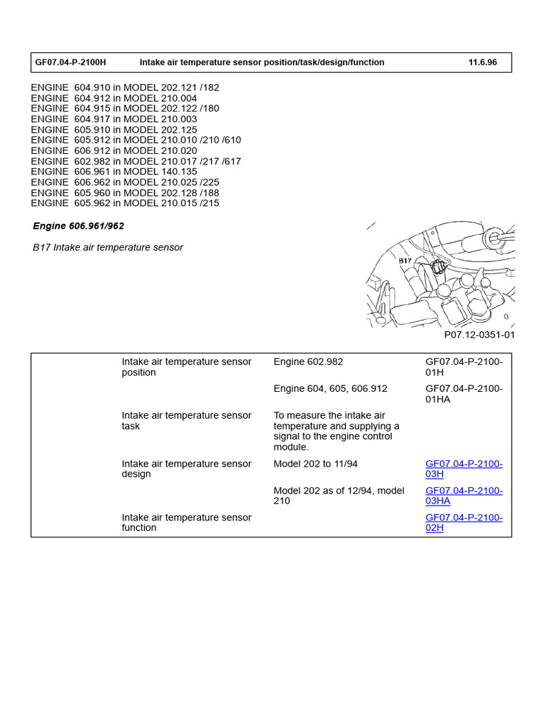 Intake Air Temperature Sensor Position | PDF