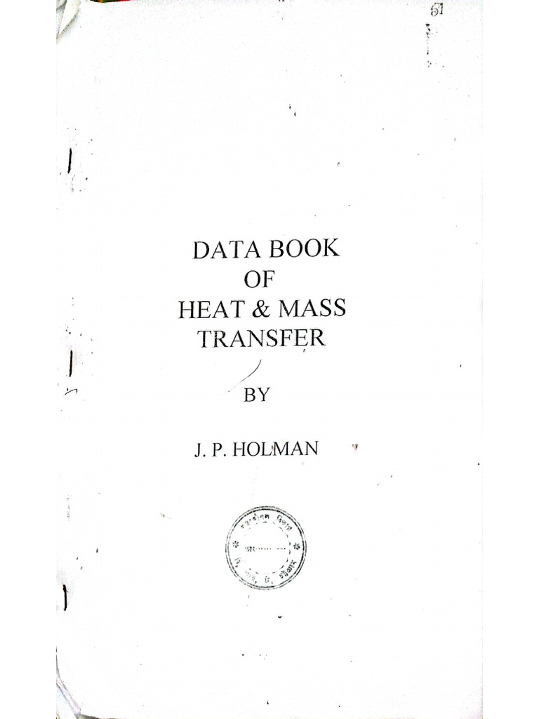 Data Book of Heat & Mass Transfer | PDF