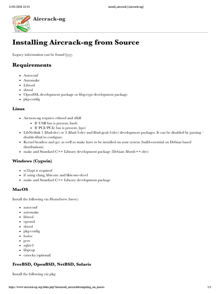 Install Aircrack (Aircrack-Ng) | PDF | Directory (Computing) | System ...