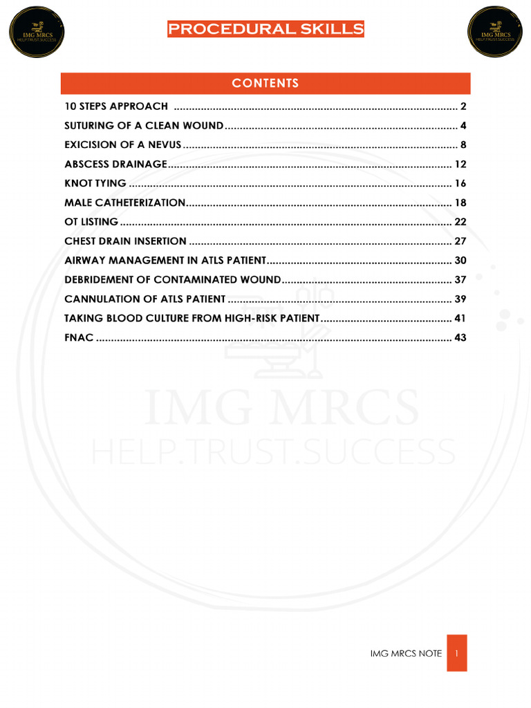 Procedural Skills | PDF