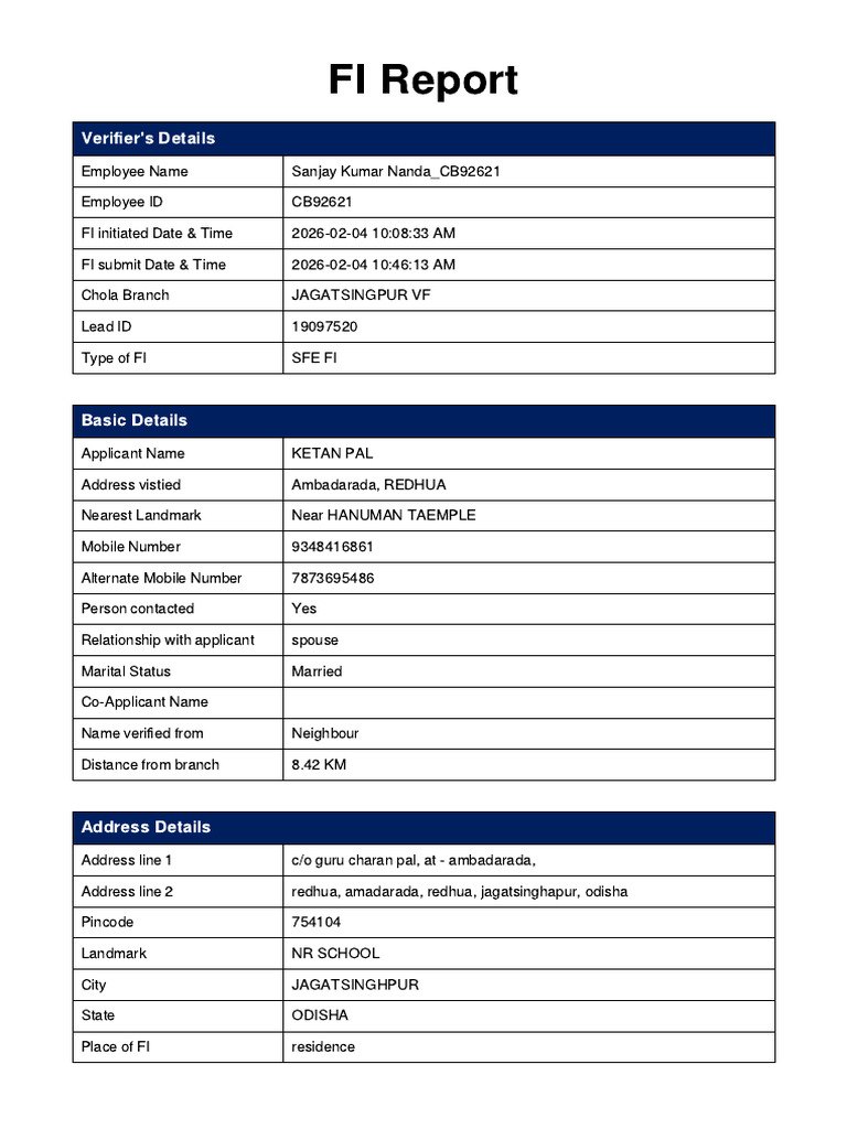Fi Report | PDF