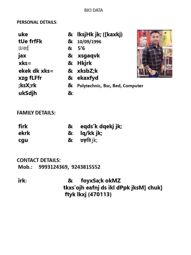 Bio Data1 | PDF