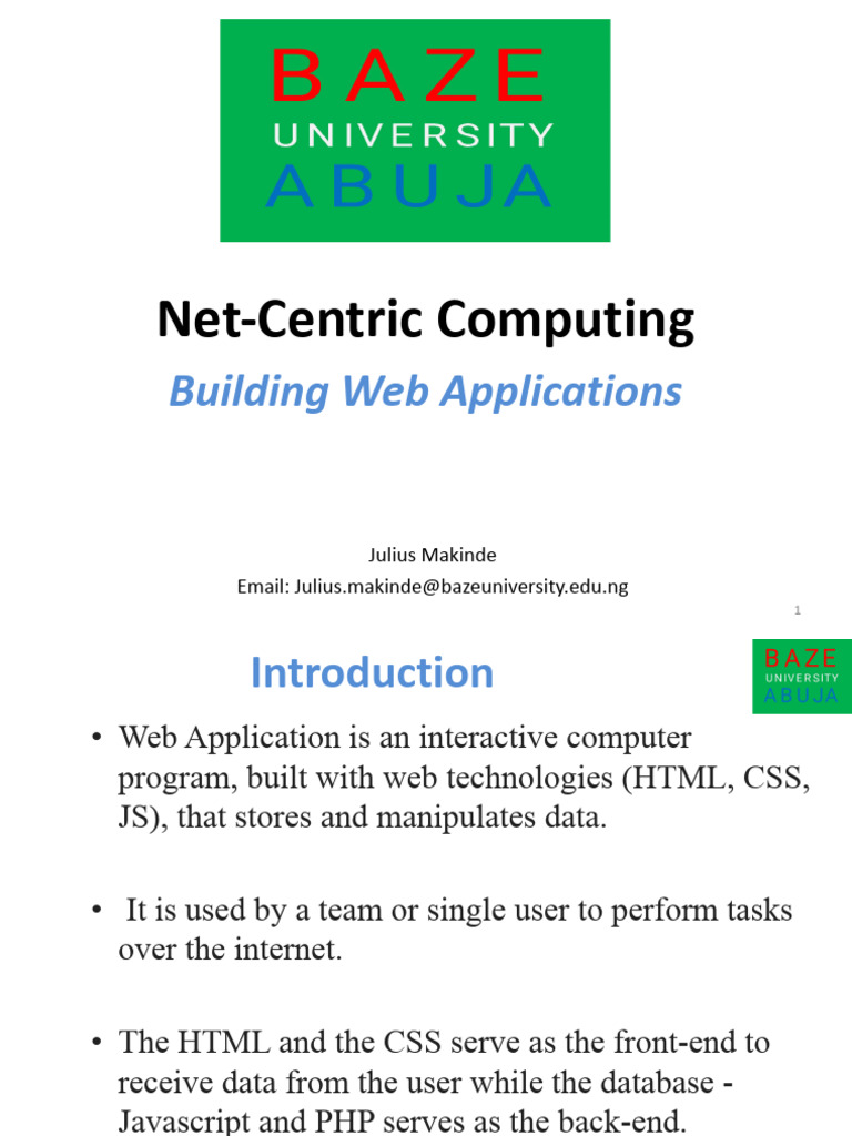 Building Web Applications | PDF | Web Application | World Wide Web