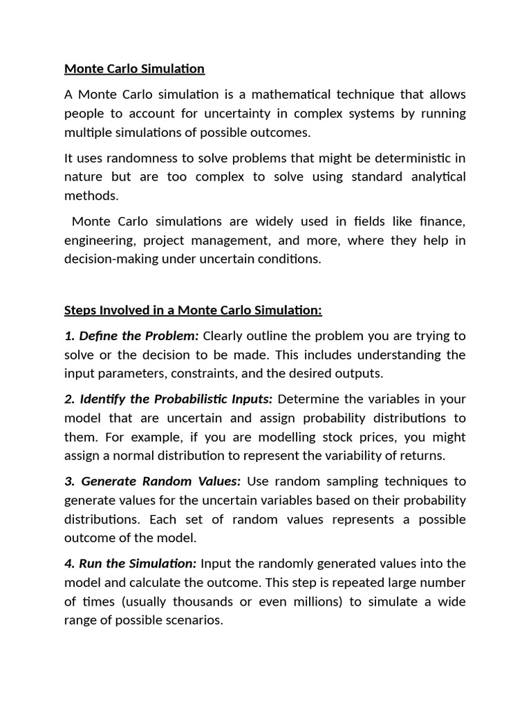 Monte Carlo Simulation | PDF