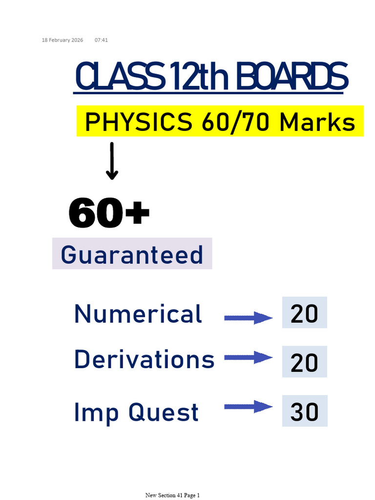 Physics 90% Imp Chapterwise Topics 2026 | PDF