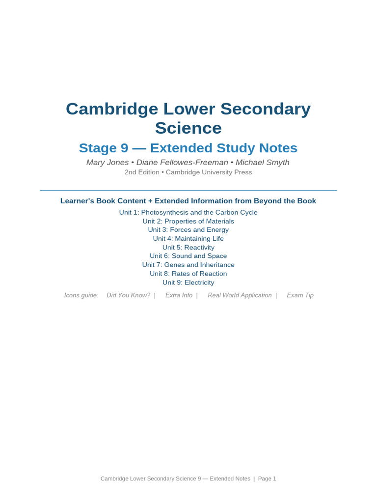 Science9 Extended Notes | PDF | Photosynthesis | Chemical Bond