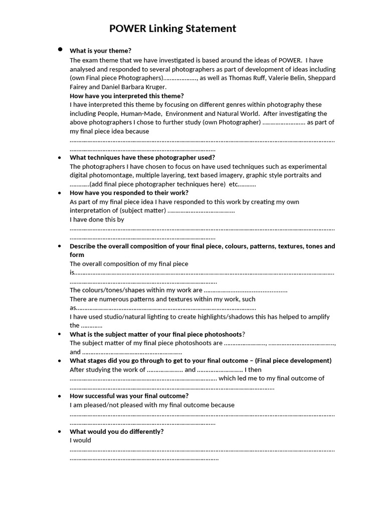 Power Linking Statement | PDF | Imaging