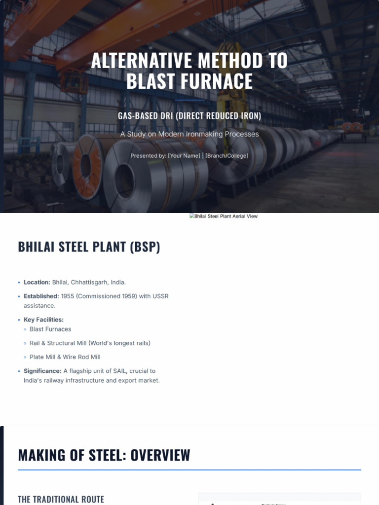 Alternative Method To Blast Furnace - Gas-Based DRI | PDF