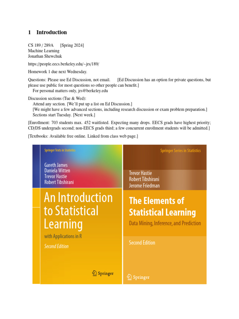 An Introduction To Statistical Learning | PDF | Machine Learning ...