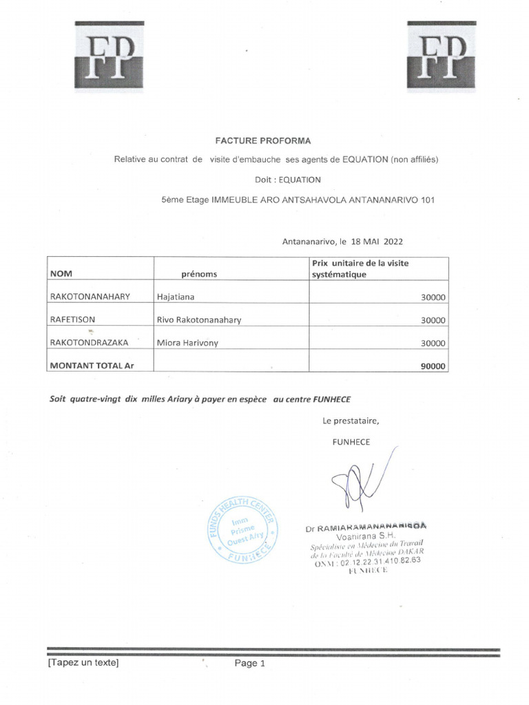 Equation Proforma | PDF