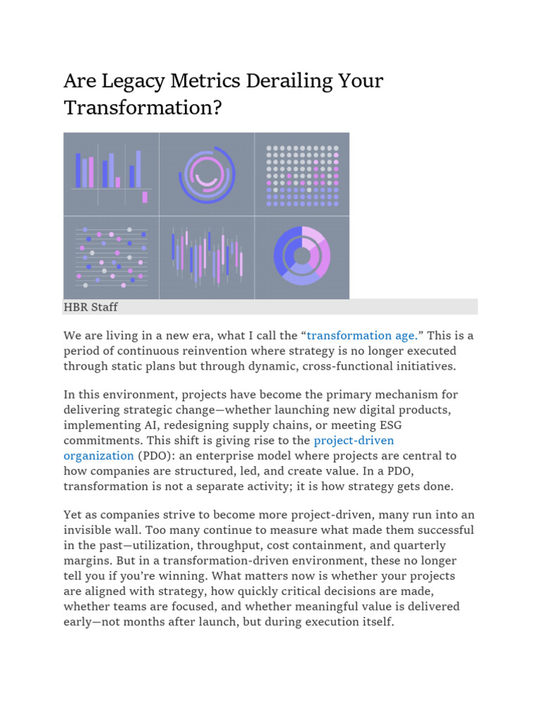 Are Legacy Metrics Derailing Your Transformation | PDF | Performance ...