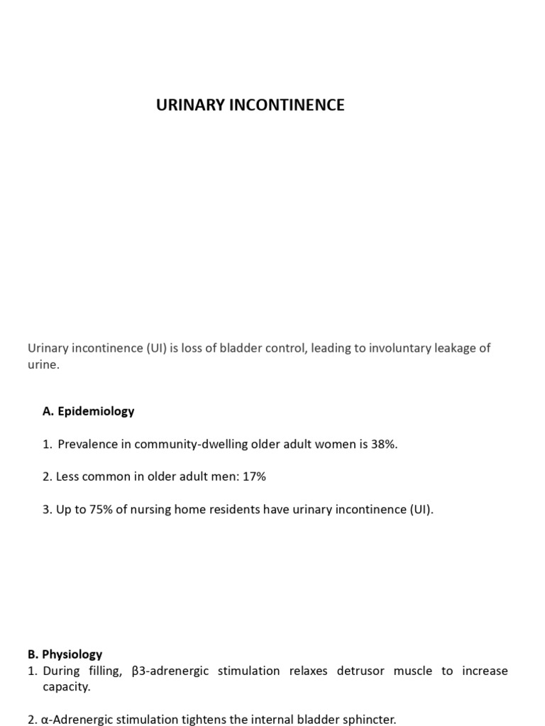 Urinary Incontinence | PDF