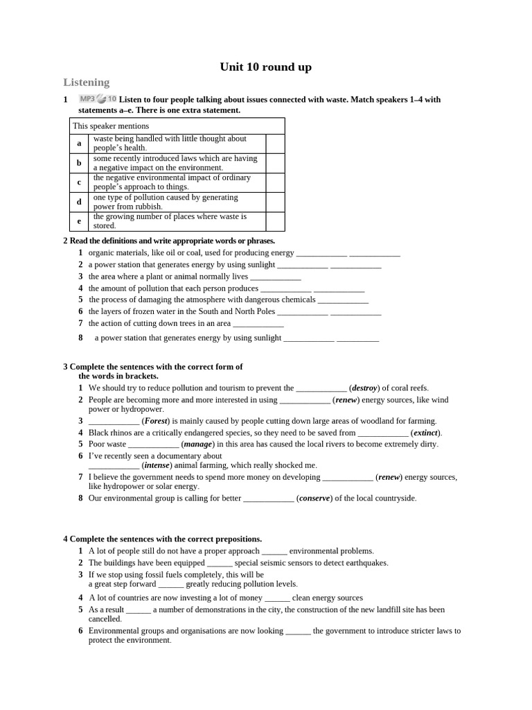 Unit 10 Round Up | PDF