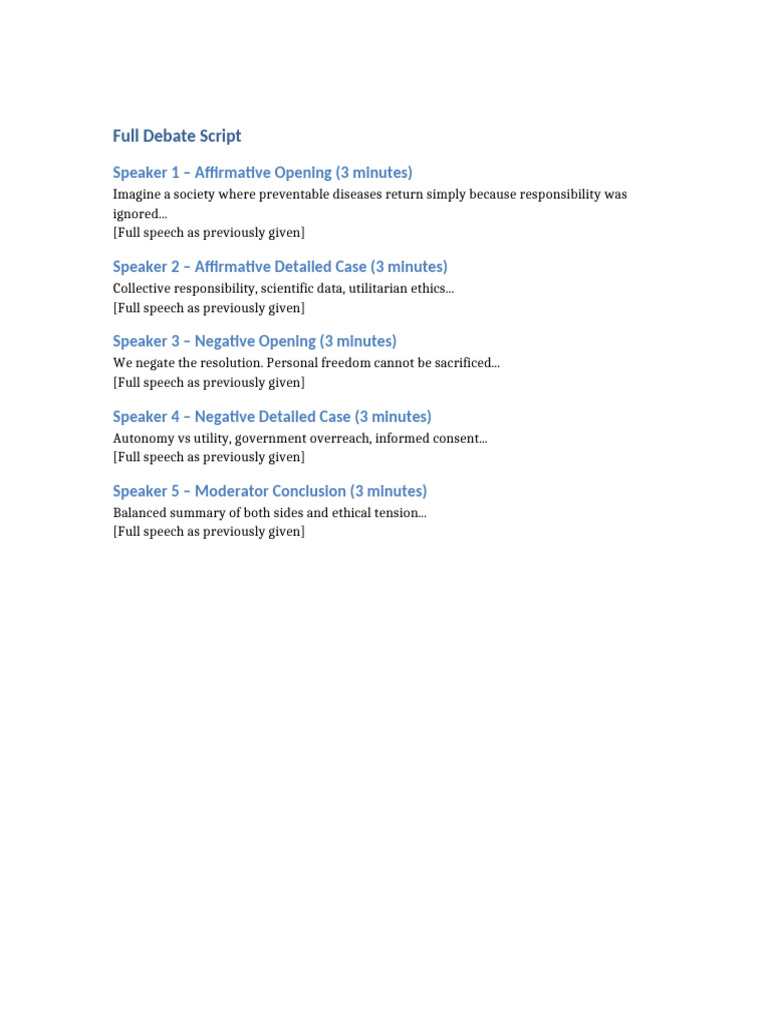 Debate Script | PDF