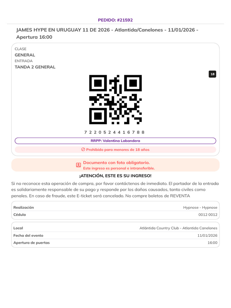 MI Entrada - E-Ticket | PDF