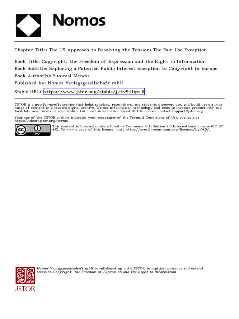 Fair Use Exception Us | PDF | Fair Use | Fair Dealing