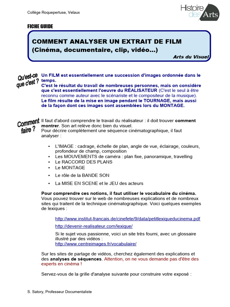 Comment Analyser Un FILM 2 | PDF | Cinématographie | Réalisateurs de film
