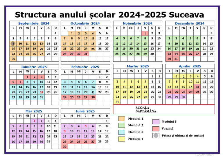 Structura Anului Școlar 2024-2025 | PDF