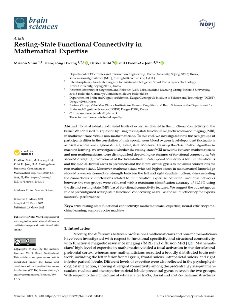 Resting-State Functional Conn | PDF | Functional Magnetic Resonance ...