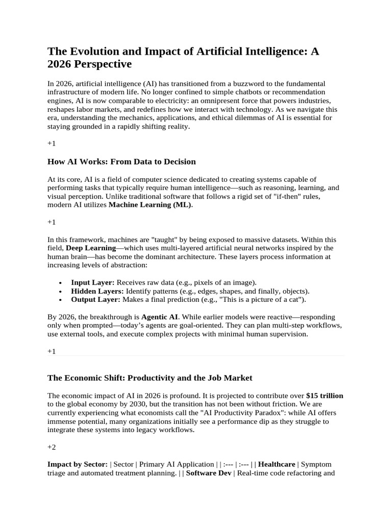 The Evolution and Impact of Artificial Intelligence | PDF | Artificial ...