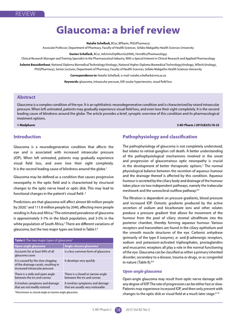 Glaucoma Final Published | PDF | Glaucoma | Medical Specialties