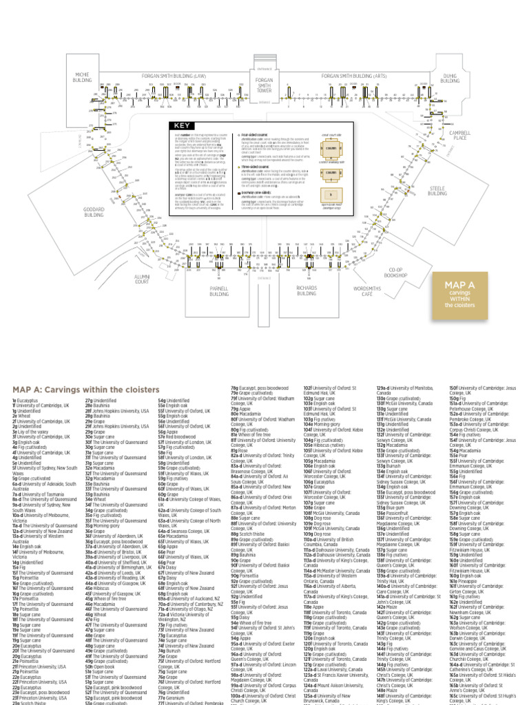 Great Court Carvings Map | PDF | Plants | Trees
