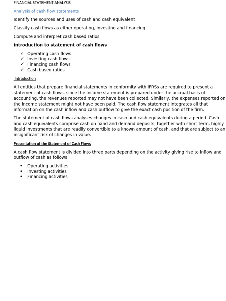 Cash Flow Notes Ok | PDF | Investing | Cash Flow Statement