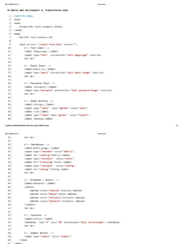 Codes of Forms | PDF