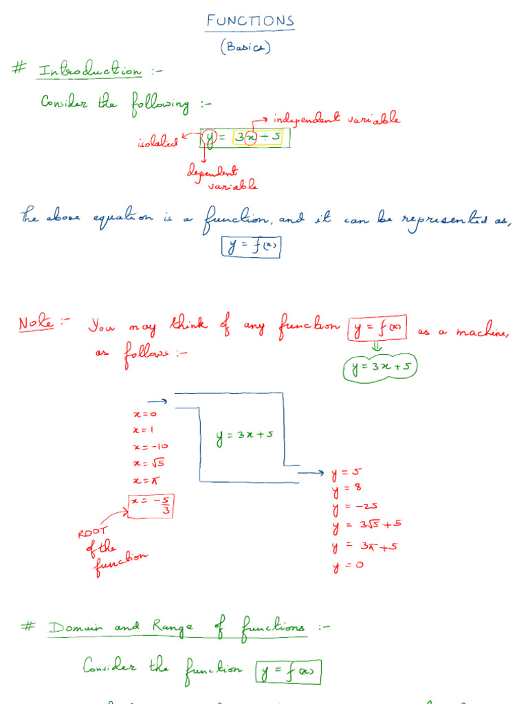 11 - s30 - Functions (Basics) (Complete) | PDF