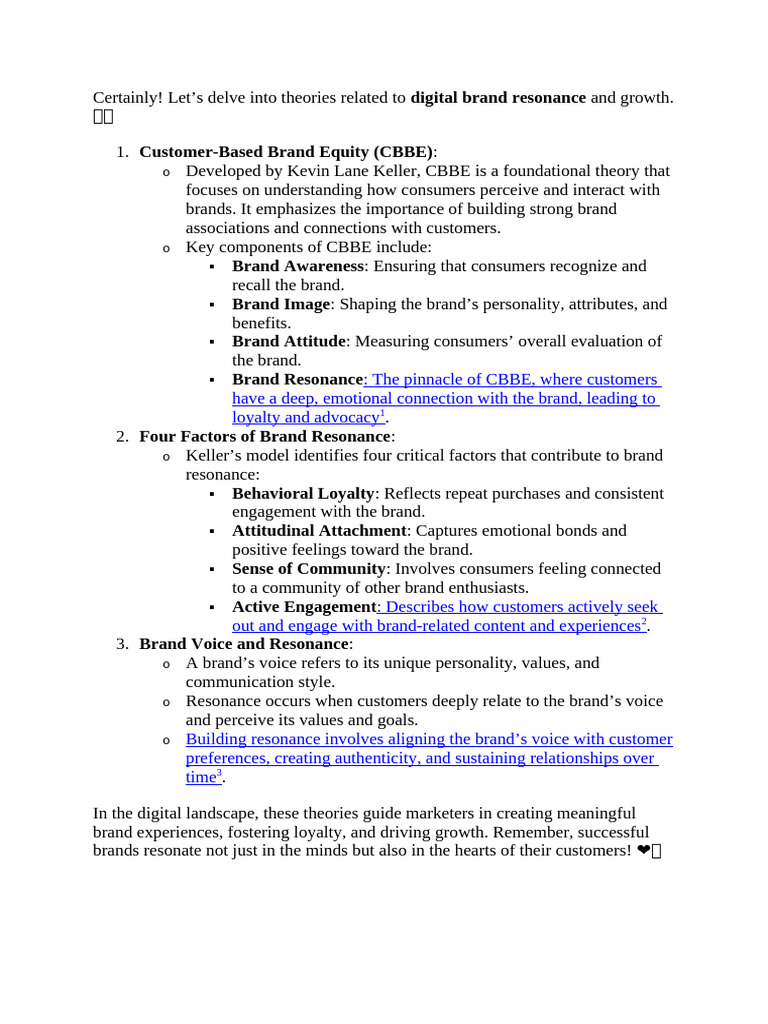 Digital Brand Resonance Notes | PDF