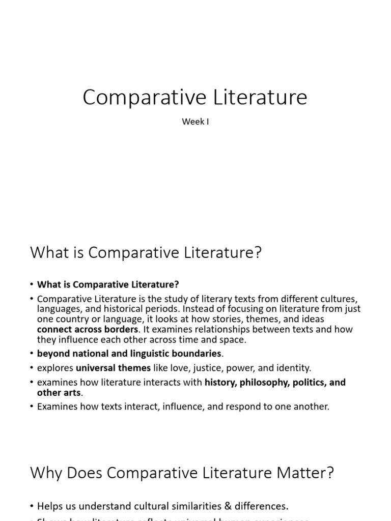 Comparative Literature Week I 2026 | PDF | Poetry | Tragedy