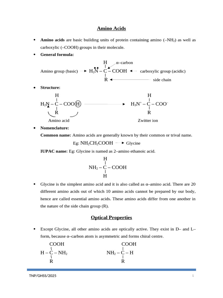 Chapter 12. Amino Acids, Peptides and Proteins | PDF | Ion | Acid
