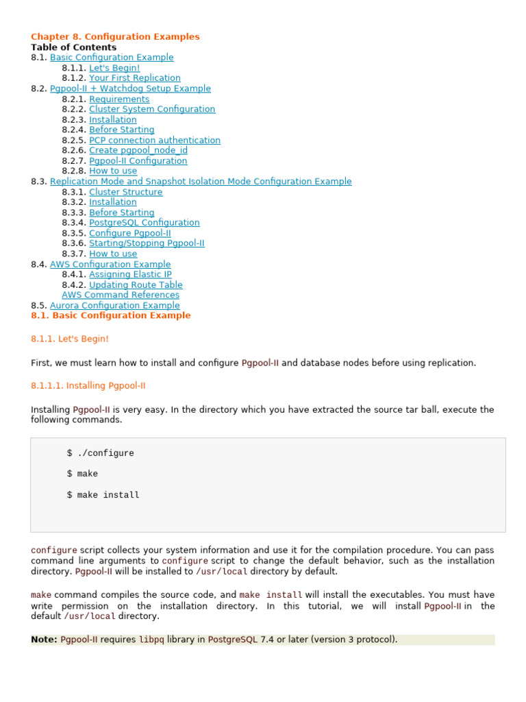 08 Configuration Examples | PDF | Postgre Sql | Sudo