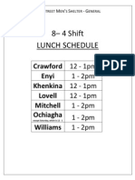 Lunch Schedule 6 June 2012