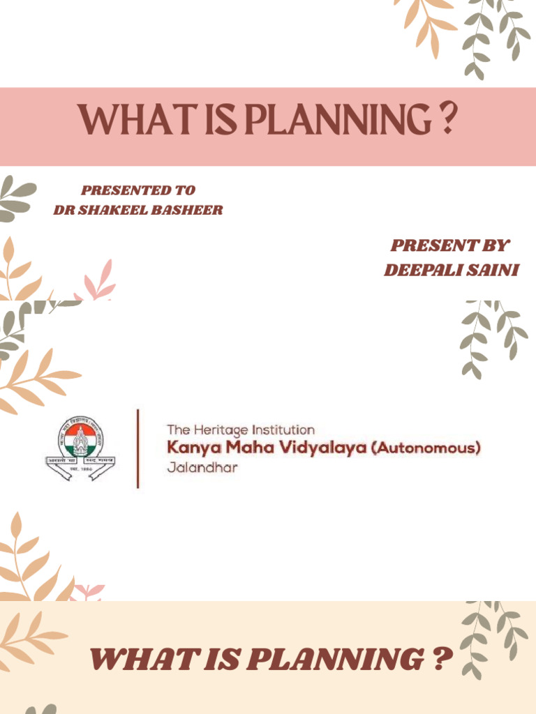 Planning | PDF