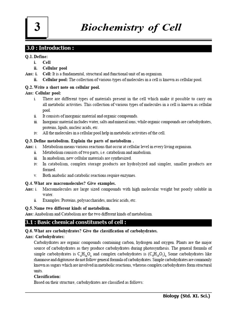03.biochemistry of Cell | PDF | Rna | Dna