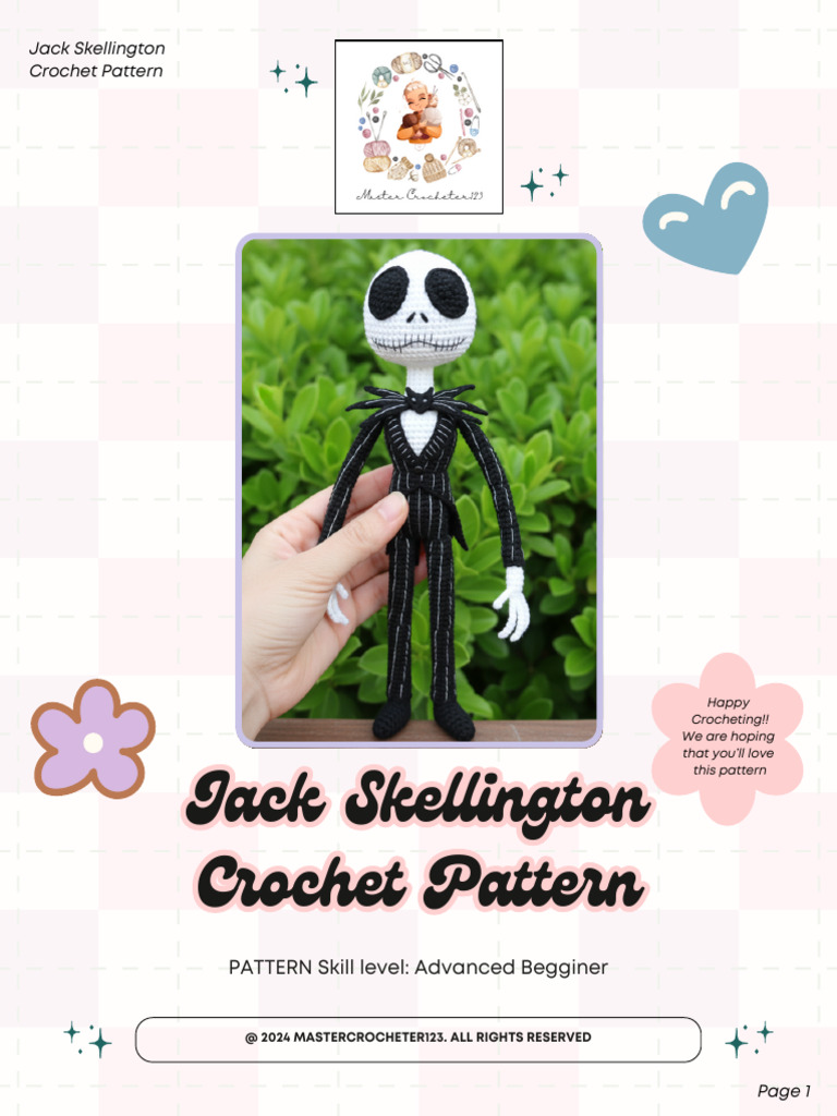 Jack Skellington Crochet Pattern | PDF | Crochet | Textile Arts