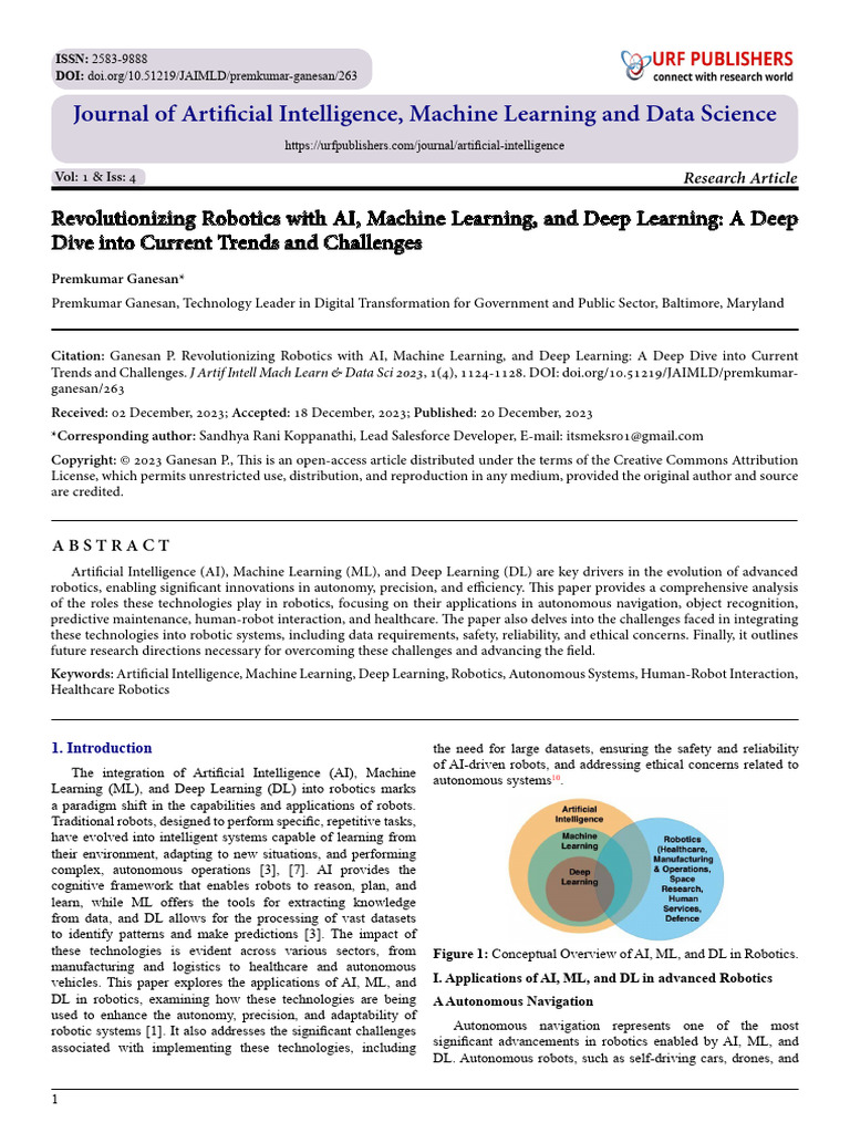 Revolutionizing Robotics With AI, Machine Learning, and Deep Learning ...
