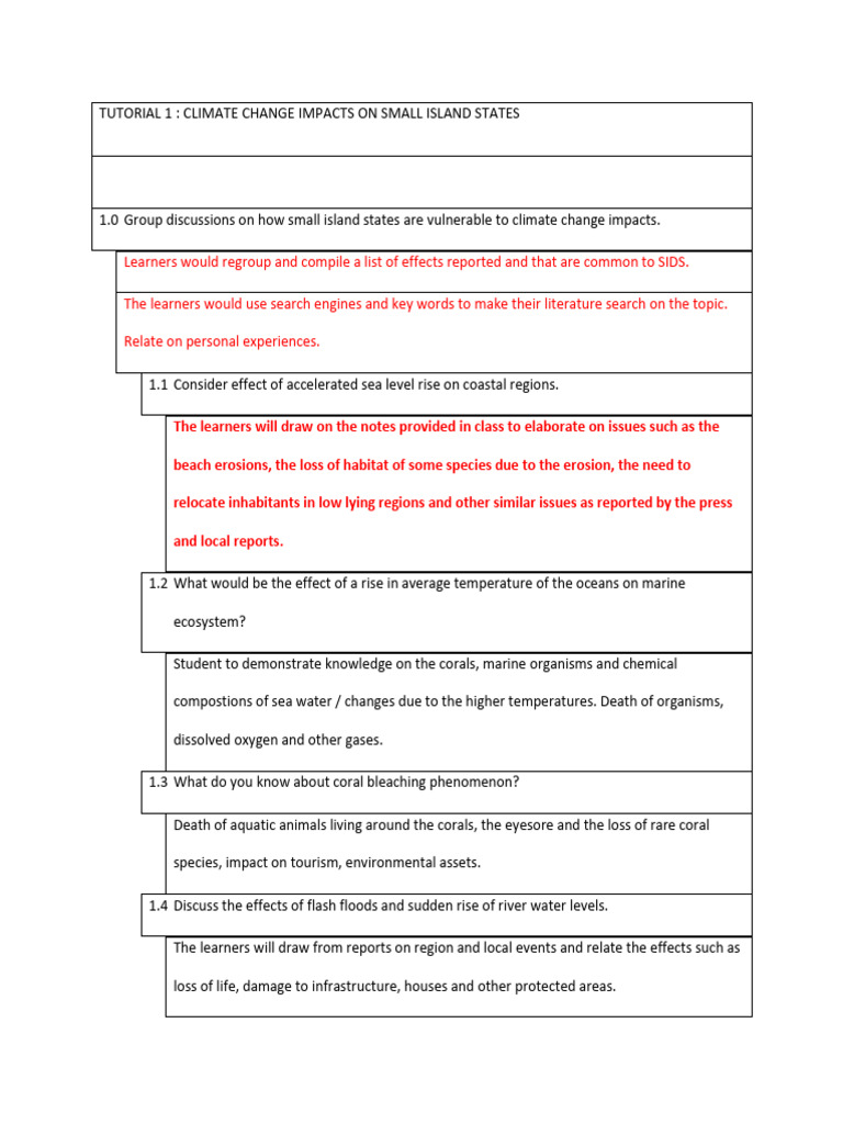 Tutorial 1 em Solution | PDF | Climate Change | Infrastructure