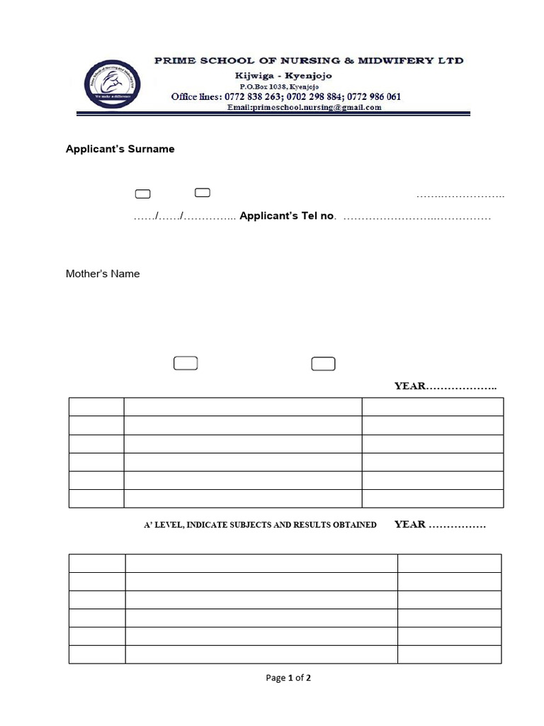 Application Form Jul 2025 | PDF
