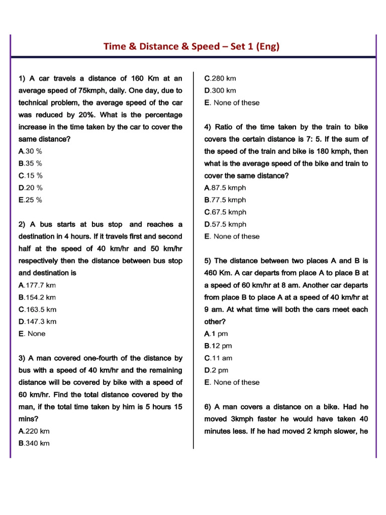 Time and Distance | PDF