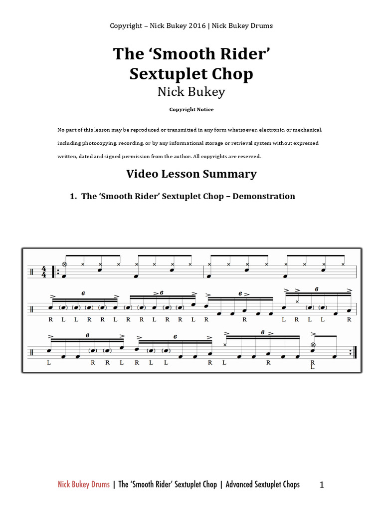 The Smooth Rider' Sextuplet Chop | PDF | Rhythm And Meter | Elements Of ...